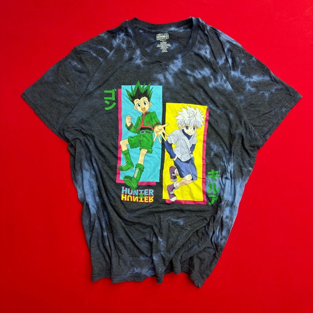 Hunter x Hunter Gon & Killua Tie Dye Graphic T-Shirt Mens 2XL Anime Manga Tee